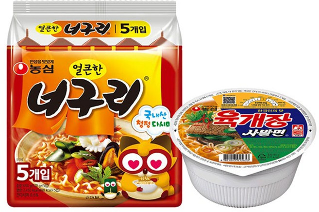 농심 육개장사발면(86g12개입)+얼큰한 너구리10봉지, 단품