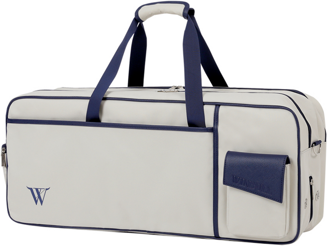 윈불 2단 배드민턴 테니스 라켓 가방, 그레이지 화이트, 1개