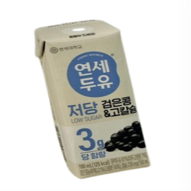 연세두유 저당 검은콩 고칼슘 두유, 190ml, 240개