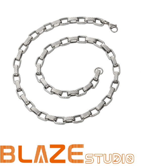 BLAZE復古條紋項鍊 316L醫療鋼 鈦鋼鍊
