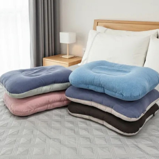 100%국내생산 빨아쓰는 코튼샤워 페블 베개 세균 전자파 케어 순면100% 천연미네랄 항균 귀편한 베게, 블루&민트, 1개