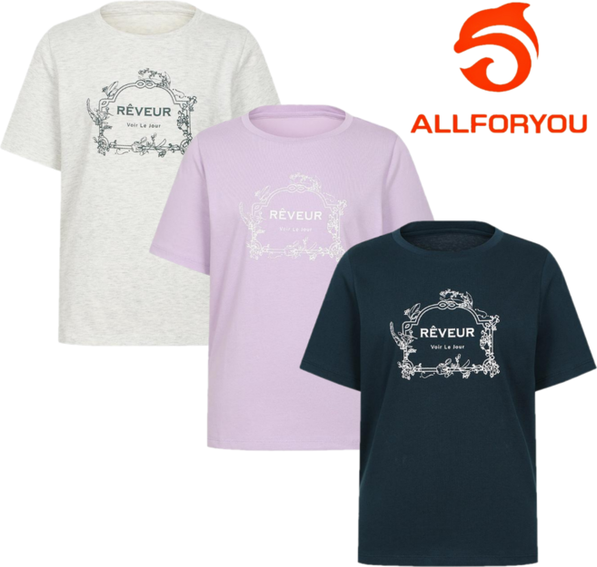 올포유 여성 반팔 티셔츠 라운드 기본 기능성 여름 3color TR66158PC