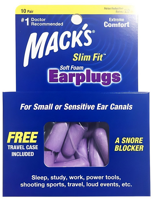 Macks 슬림핏 소프트폼 이어플러그, 1개, 10쌍