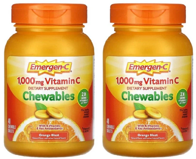 1+1 이머전씨 비타민C 츄어블 40정 오렌지 블라스트 비타민 바이타민 비타민c vitaminc 아스코르브산 - 쿠팡