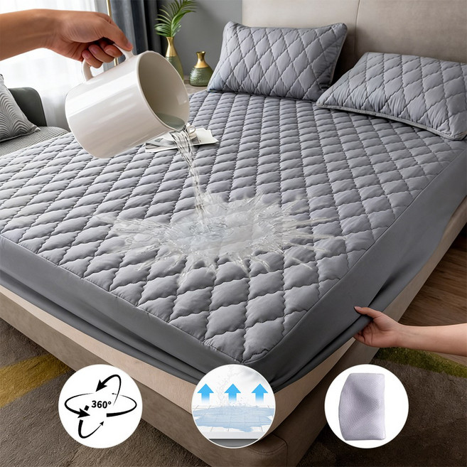 자홀포 양질 극세사 방수 퀼팅 항균 매트리스 커버 알러지케어 침대커버