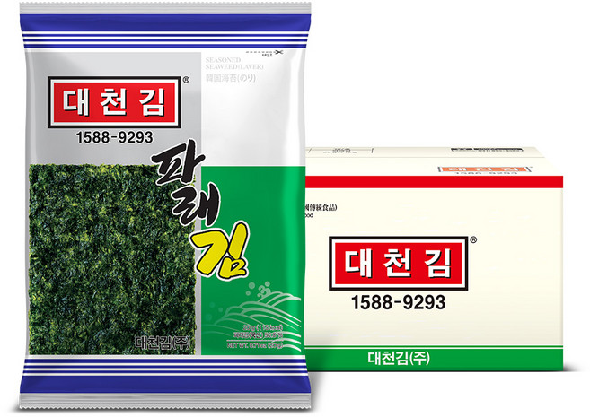 대천김 파래김 12봉, 20g, 12개