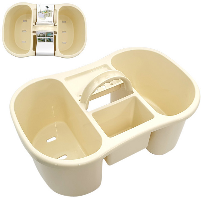 국산 M 잎새 청소함 욕실 정리함 도구 보관함 통 청소 솔 비누 걸레 수세미 보관 수납 용, 1개