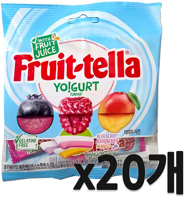 후르트텔라 츄잉캔디 요구르트향, 48g, 20개