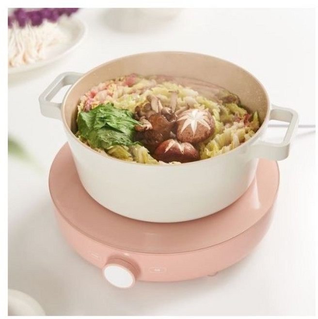 단미 1구 인덕션 컬러 미니 휴대용 전기레인지 원형 캠핑 인덕션렌지 DA-IN03C, IN03C 피치 베이지