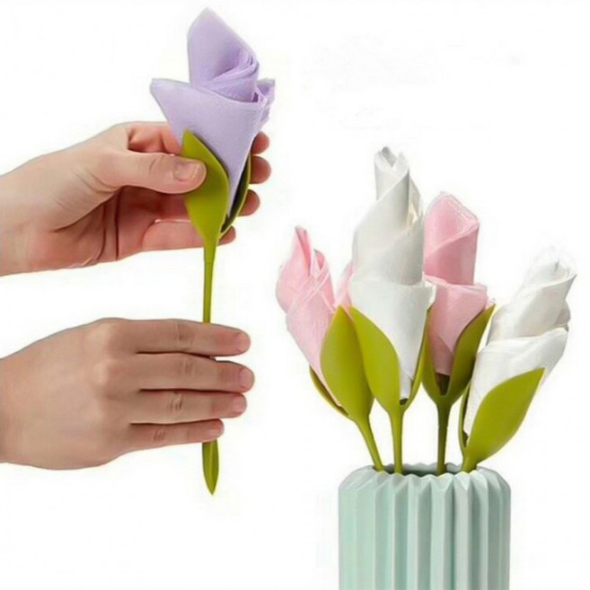 디너 파티 꽃 모양 냅킨 꽂이 홀더, 1개, 1개