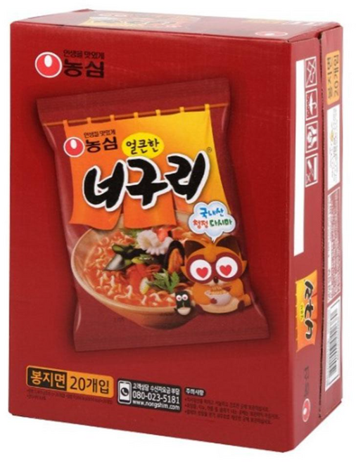 농심 너구리 얼큰한맛 선물용 박스, 20개
