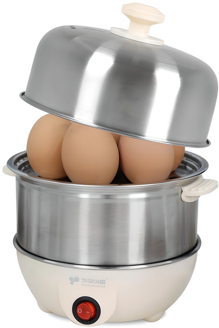 키친아트 원터치 SUS304 풀스테인리스 2단 계란찜기, KA- 0550S2