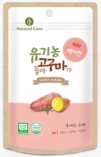 네츄럴코어 유기농 고구마가 좋아, 베이컨, 60g, 5개