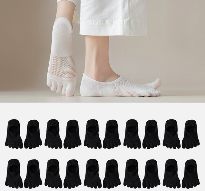 남녀공용 메쉬 발가락 발냄새 다한증 땀많은분 여름 메쉬 발가락 페이크 삭스 양말 덧신 메쉬발가락페이크삭스