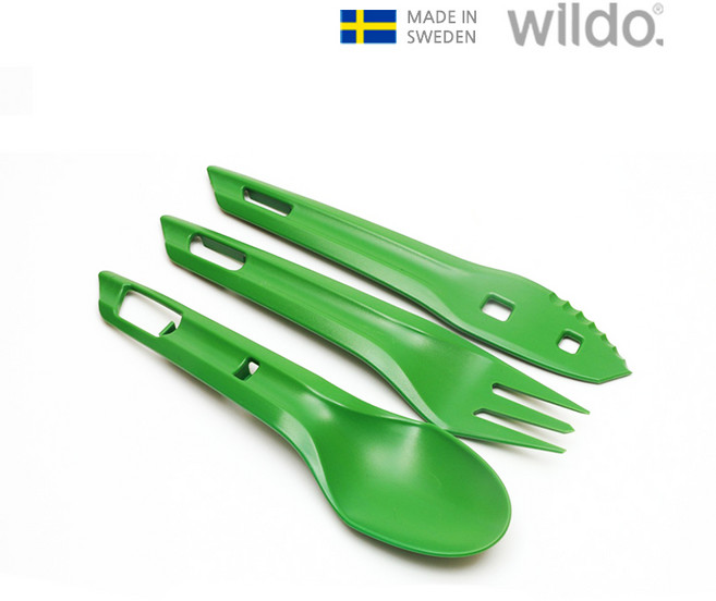 윌도 캠핑 커트러리 세트 (결합식 스푼+나이프+포크), 슈가케인, 1세트