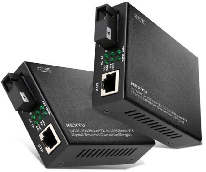 넥스트유 NEXT-2000GSCSW-A+B SC타입 싱글모드 광미디어 컨버터 세트, 1m, 1개