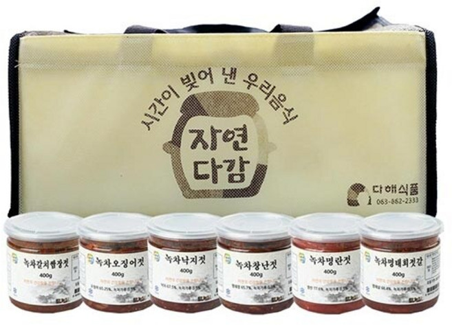 전통 젓갈 토굴숙성발효 녹차젓갈 선물세트(400gx6종), 1개, 400g