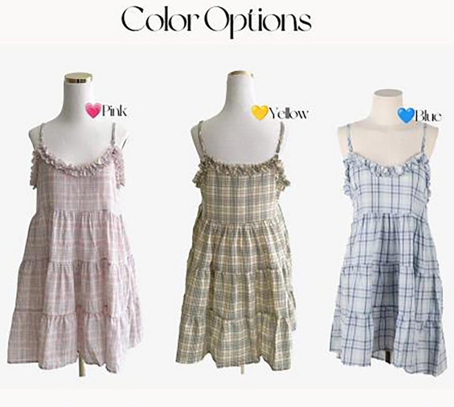 [빈티지]러블리무드 3color / 체크캉캉캔디나시원피스ct