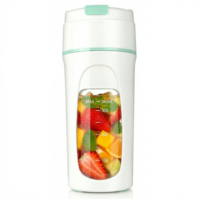 [강력한 10중날] 데일링 휴대용 믹서기 텀블러 무선 블렌더, 민트