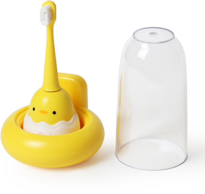 치카프렌즈 어린이 음파 전동 칫솔, 1개, 병아리 옐로우, 병아리 치카