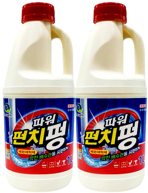 하루그린 배수구세척제 펀치펑, 2개, 1L