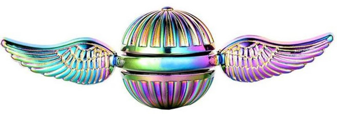 재미있는 골든 스니치 큐피드 피젯 스피너 스트레스 방지 핸드 회전 천사 날개 선물, Colorful, 1개