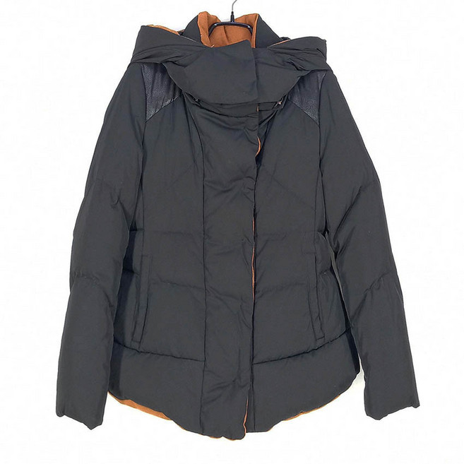 빈티지다온 에고이스트 여성 후드 덕다운패딩 블랙