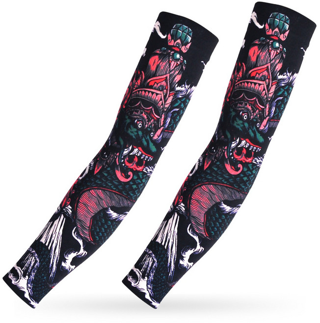 패션 냉감 문신 쿨 타투 팔토시 조폭문신토시 uv 자외선차단 팔토시 양손세트(여름 멋진 코디 필수템), 83