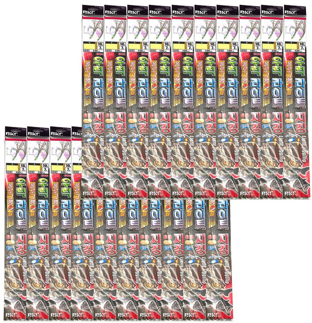 쎈피싱 우럭 라이트지깅 홀로그램 2단 채비, 1개, 20개입