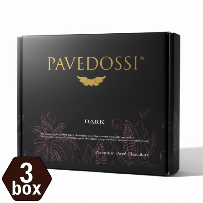 파베도씨] 다크 파베초콜릿 No1 명품 수제 pave 생초콜렛 (선물팩 별도판매), 130g, 3박스