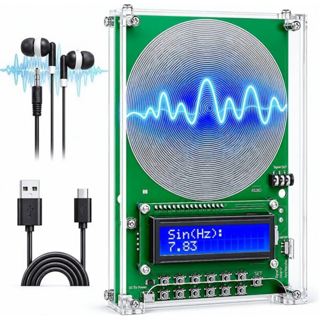 치유용 주파수 발생기 0.01Hz–30kHz 조절 범위 7.83Hz 슈만 공명 USB 전원 및 LCD 디스플레이 명상 수면 요가용