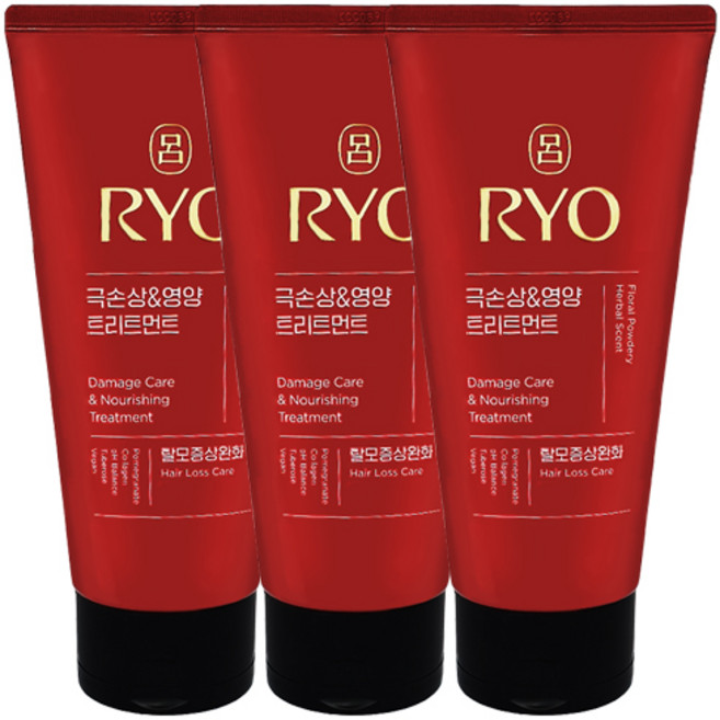 려 함빛 극손상 & 영양 트리트먼트 탈모증상완화 플로럴 파우더리향, 300ml, 3개