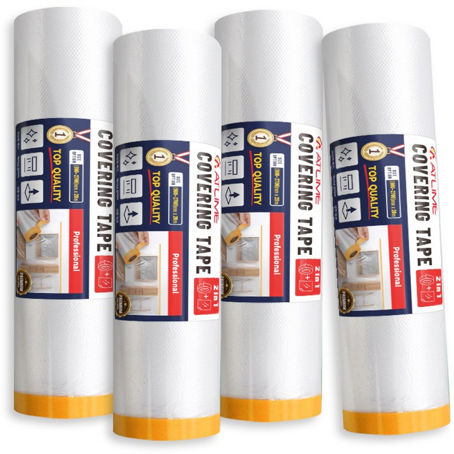 아뜰라임 프리미엄 보양 비닐 마스킹 커버링 테이프, 4개