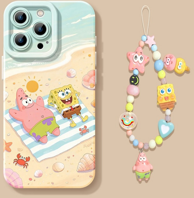 네모바지 스폰지밥 스펀지밥 뚱이 아이폰 케이스 키링 팔찌 세트 프로 맥스 카메라 보호 커버