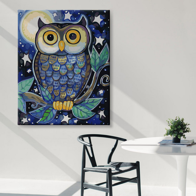 아트픽스 DIY 명화그리기 유화그리기 컬러링북 팝아트 동물 인물, E16-꿈꾸는부엉이, 1개