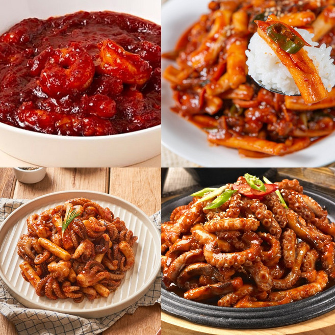 원효 매콤4종덮밥소스B(오징어3개+낙지3개+쭈꾸미2개), 1개