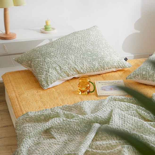 아르페지오베이직 조이풀 시어서커 홑이불, 그린