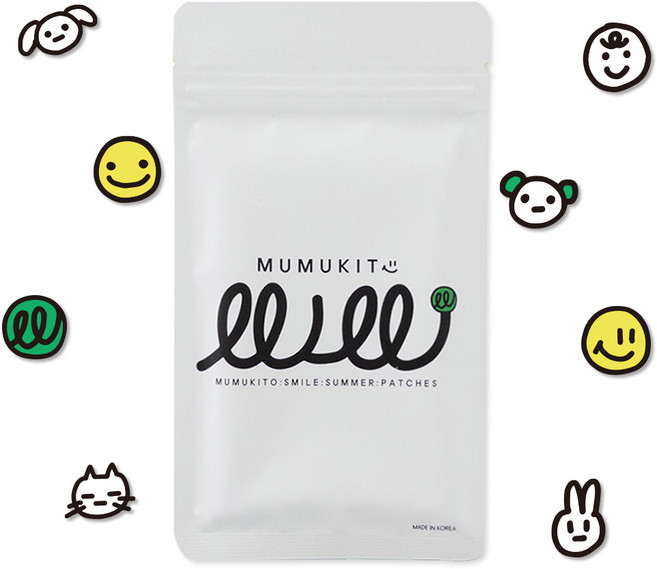 무무키토 스마일 썸머패치 날벌레 기피제 어린이 패치 90매, 1개, 90매입