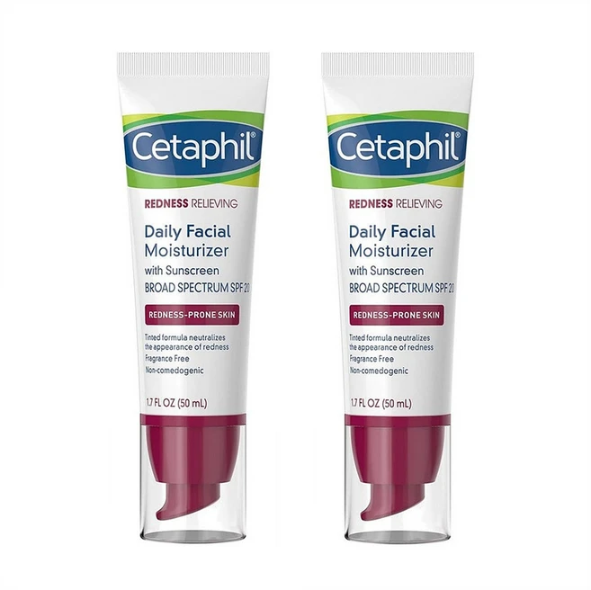 Cetaphil 세타필 레드니스 릴리빙 데일리 페이스 모이스처라이저 1.7oz(50ml) 2팩, 50ml - 쿠팡