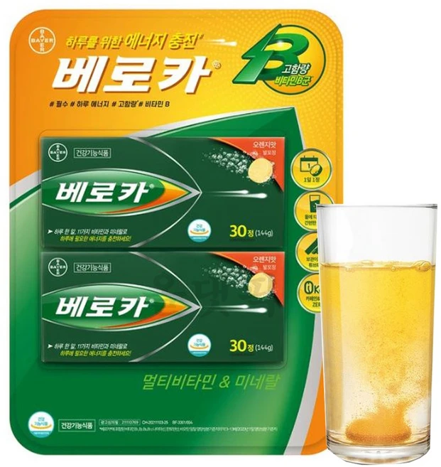 바이엘 베로카 발포 멀티비타민 튜브형, 30정, 2개 - 쿠팡