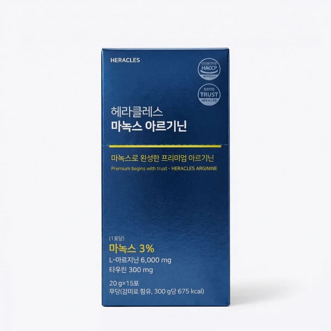 헤라클레스 아르기닌 6000 1박스 15포 오르니틴 타우린 아연 블랙마카, 20g, 2개 - 쿠팡