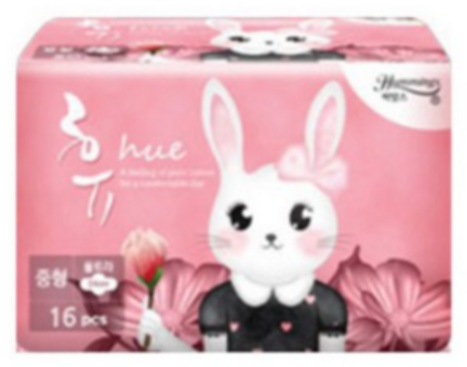 허밍스 휴 토끼 중형 생리대 날개형, 16개입, 1개