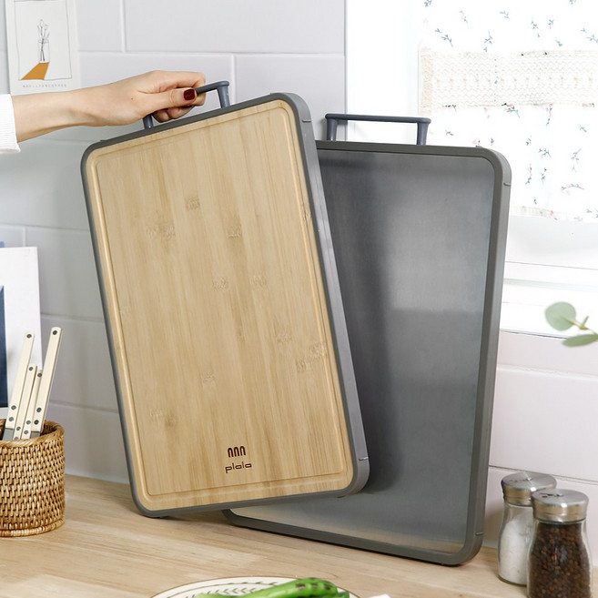 대나무 다용도 스텐 양면 주방 위생 도마, 1개, 우드