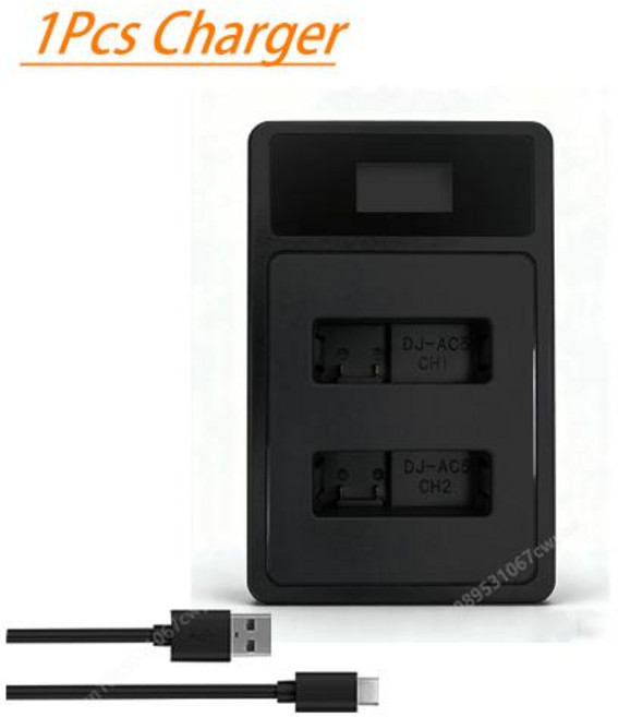 DJI 오즈모 액션 6 액션 5 프로/4 카메라용 1-4개 2100mAh 배터리 및 DJI 오즈모 액션 4/3 오즈모 360 배터리용 충전기, 1 Charger