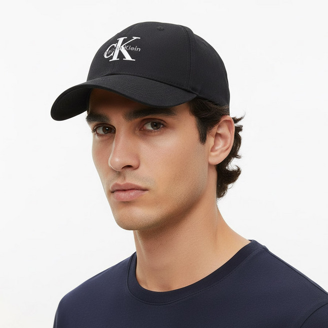캘빈클라인진 모자 남여공용 모노그램 로고 볼캡 블랙