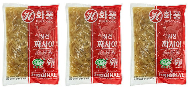 (메카몰) 화풍 사천 짜사이, 500g, 3개