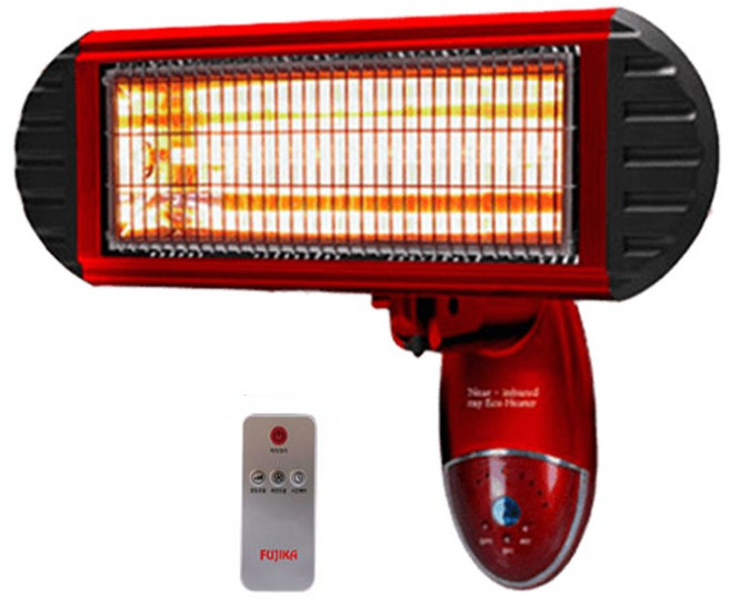 후지카 눈부심없는 벽걸이 리모컨 히터 근적외선 순간발열 고효율, 레드