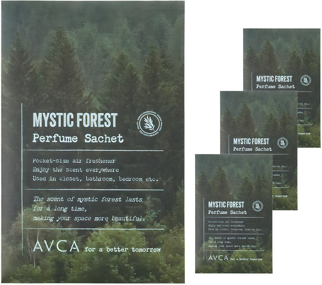 아브카 퍼퓸 샤쉐 옷장 방향제 미스틱 포레스트 본품, 20g, 4개