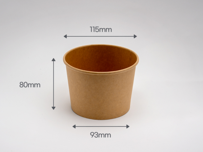 20온스 115파이 크라프트 원형용기 종이뚜껑 세트, 1개, 10세트