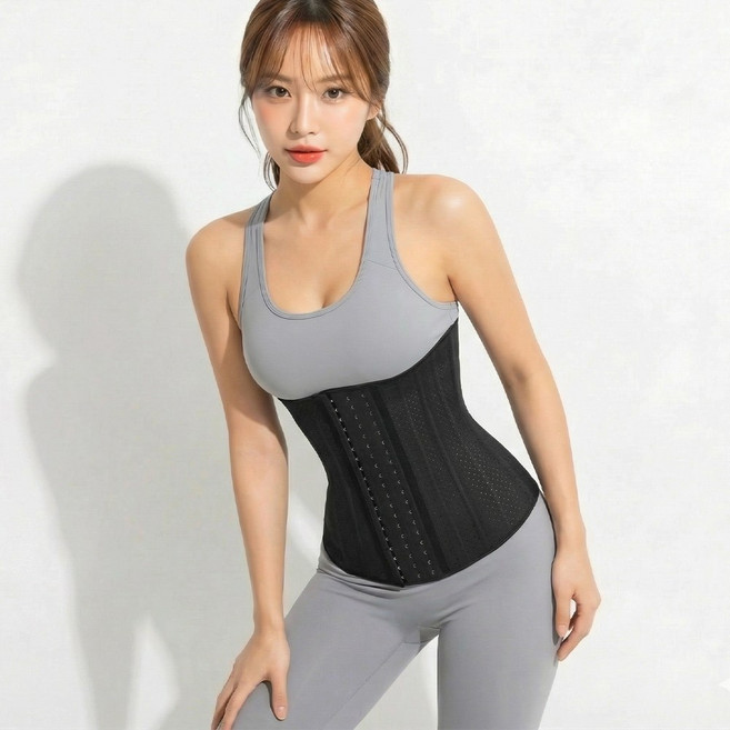 여성 25 스틸본 라텍스 흉통 흉곽 코르셋